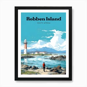 Robben Island South Africa Island Modern Travel Illustration Art Print