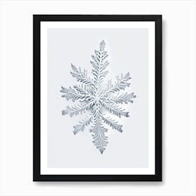 Fernlike Stellar Dendrites, Snowflakes, Marker Art 2 Art Print