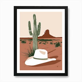 Cactus And Hat Art Print