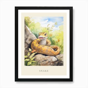 Beatrix Potter Inspired  Animal Watercolour Snake Art Print