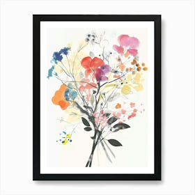 Gypsophila 4 Collage Flower Bouquet Art Print