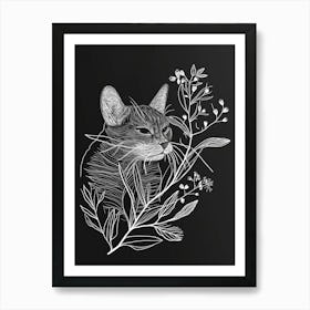British Shorthair Cat Minimalist Illustration 2 Art Print
