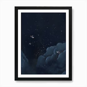 Birds In The Night Sky Art Print