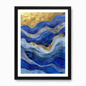 Blue And Gold 12 Art Print