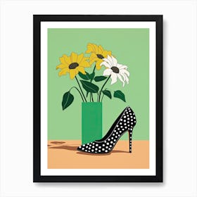 High Heels And Sunflowers Art Print