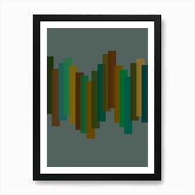 Abstract Green Lines Art Print