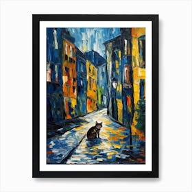 Painting Of Berlin With A Cat In The Style Of Expressionism 4 Art Print