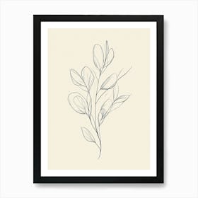 Simple Drawing Of A Leaf 1 Art Print