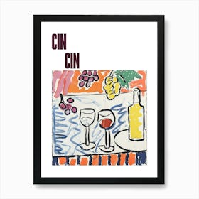 Cin Cin Poster Summer Wine Matisse Style 2 Art Print