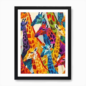 Colourful Giraffe Pattern 1 Art Print