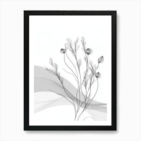 Black And White Flowers 6 Art Print