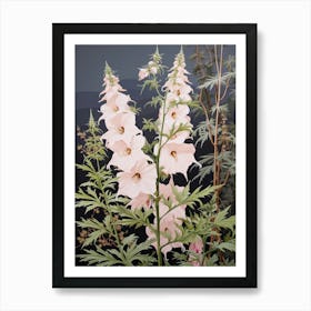 Flower Illustration Larkspur 3 Art Print