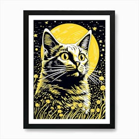 Nebula Catacombs, Psychedelic Cats series Art Print