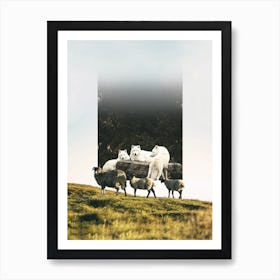 Sheep And Wolves Art Print