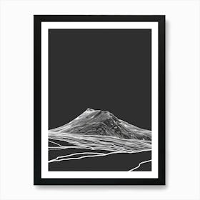 Slieve Donard Mountain Line Drawing 4 Art Print