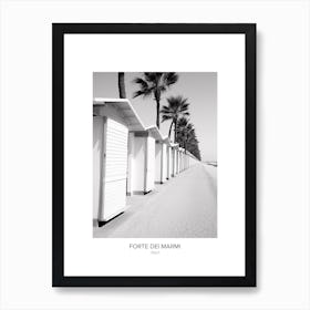 Poster Of Forte Dei Marmi, Italy, Black And White Photo 2 Art Print