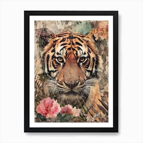 Kitsch Tiger Collage 4 Art Print