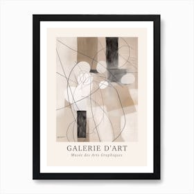 Galerie D'Art Abstract Black And White Lines 4 Art Print