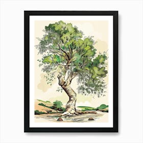 Alder Tree Storybook Illustration 3 Art Print