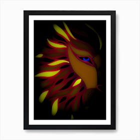 Fire Lion Art Print