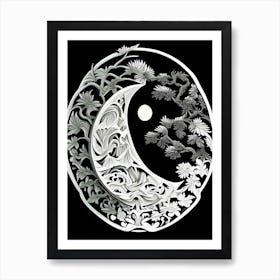 Colour Yin and Yang 3 Linocut Art Print