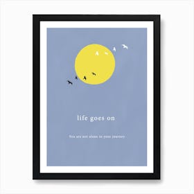 Life Goes On - Birds over the Moon Art Print