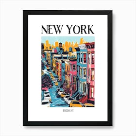 Brooklyn New York Colourful Silkscreen Illustration 3 Poster Art Print