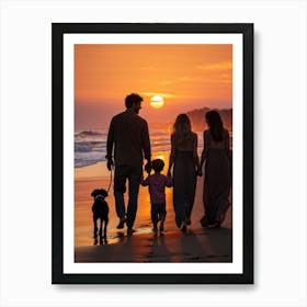 A Jubilant Family Of Four A Pair Of Young And Old Alongside A Couple Of Dogs Who Belong To Them S (3) Art Print