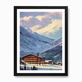 La Thuile, Italy Ski Resort Vintage Landscape 1 Skiing Poster Art Print