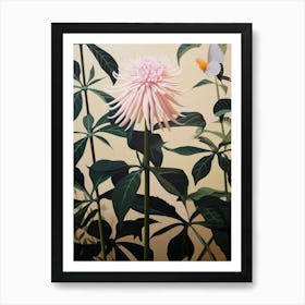 Flower Illustration Bee Balm 2 Art Print