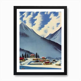 Niseko, Japan Ski Resort Vintage Landscape 3 Skiing Poster Art Print