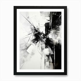 Enigmatic Encounter Abstract Black And White 5 Art Print