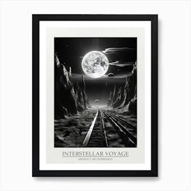 Interstellar Voyage Abstract Black And White 6 Poster Art Print