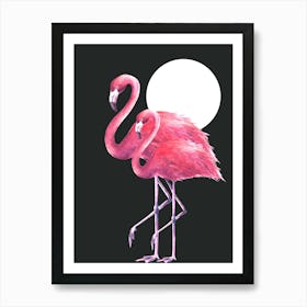 Pink Flamingos Art Print