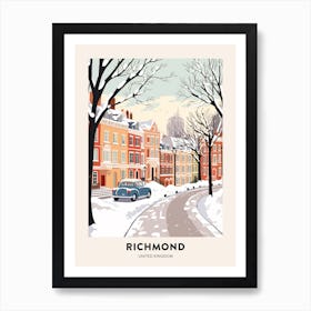 Vintage Winter Travel Poster Richmond England 2 Art Print