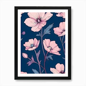 Pink Poppy Wallpaper Art Print