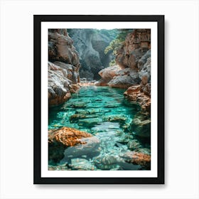 Clear Water In A Gorge Art Print