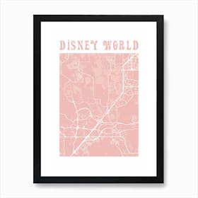 Disney World Florida Map Print 2 Art Print