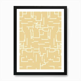 Minimalist Abstract Lines Yellow Art Print