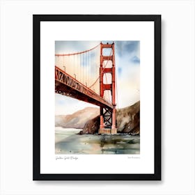 Golden Gate Bridge 3 Watercolour Travel Poster Art Print