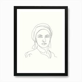 Portrait Of A Woman Hand Drawing Line Art 11 Poster