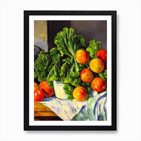 Mustard Greens Cezanne Style vegetable Art Print
