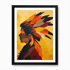 Seneca Silence In Abstract Art ! Native American Art Art Print