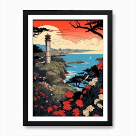 Enoshima Island, Japan Vintage Travel Art 3 Art Print