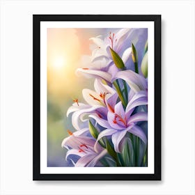 bouquet of lilies Art Print