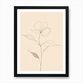 Line Drawing Of A Flower 4 Art Print