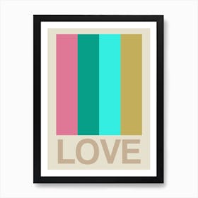Retro Stripe Love Citurs 1 Art Print