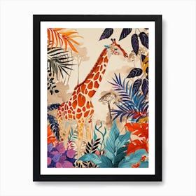 Fun Vibrant Giraffe Illustration 2 Art Print