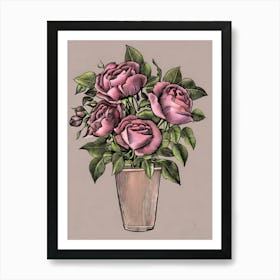 Roses In A Vase 7 Art Print