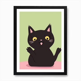 Peekaboo Cat Illustration 4 Art Print